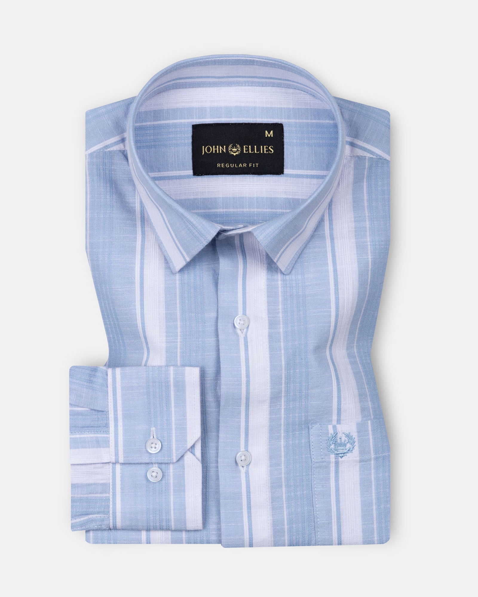 Bruce Sky Blue Stripe Linen Shirt - John Ellies