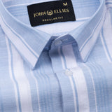 Bruce Sky Blue Stripe Linen Shirt - John Ellies