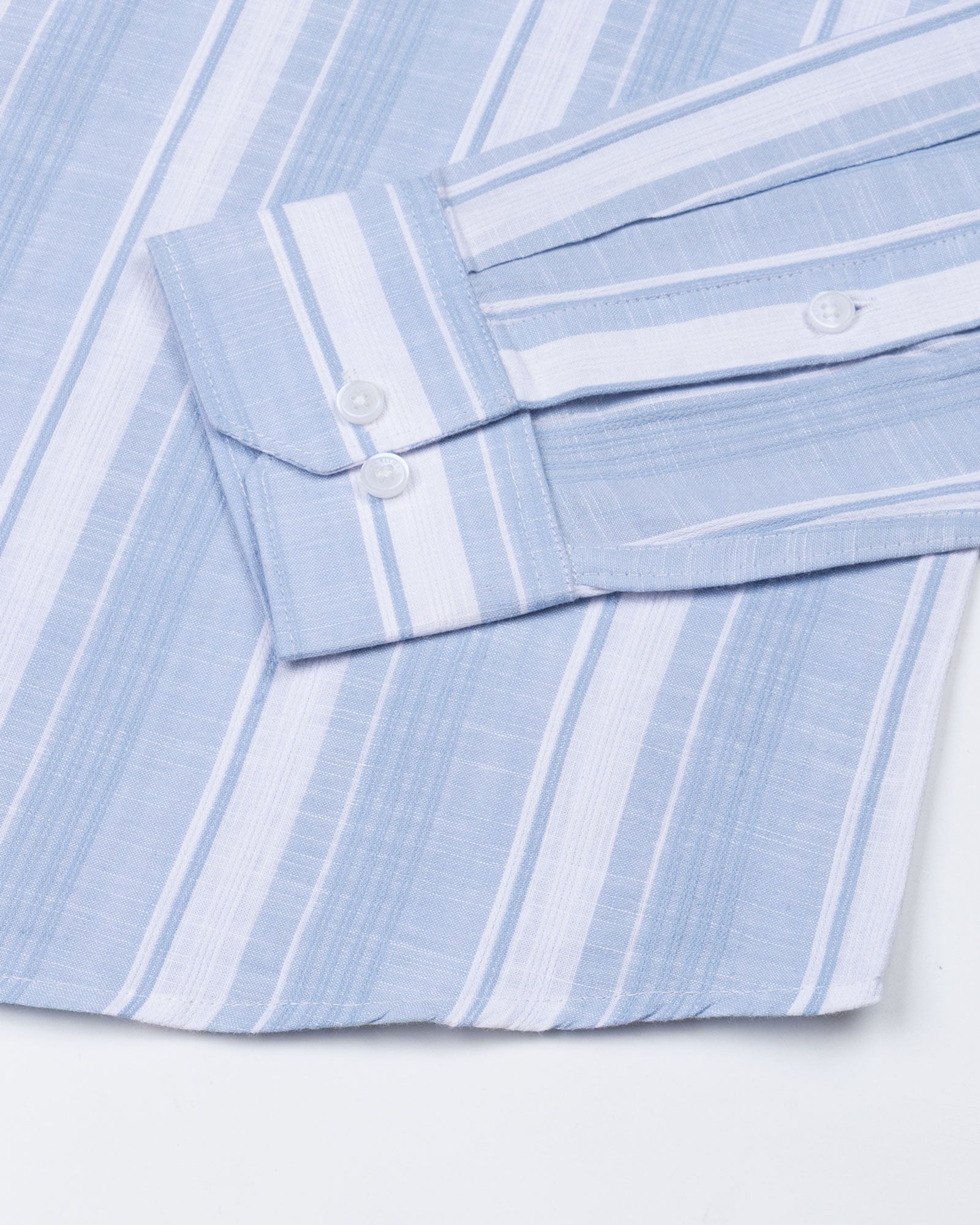 Bruce Sky Blue Stripe Linen Shirt - John Ellies