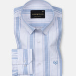 Bruce White Stripe Linen Shirt - John Ellies