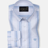 Bruce White Stripe Linen Shirt - John Ellies