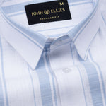 Bruce White Stripe Linen Shirt - John Ellies