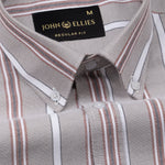 Hammel Beige Stripe Button Down Oxford Cotton Shirt - John Ellies