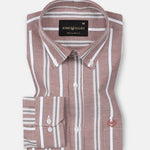 Hammel Red Stripe Button Down Oxford Cotton Shirt - John Ellies