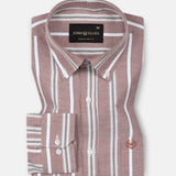 Hammel Red Stripe Button Down Oxford Cotton Shirt - John Ellies