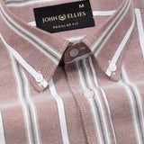 Hammel Red Stripe Button Down Oxford Cotton Shirt - John Ellies