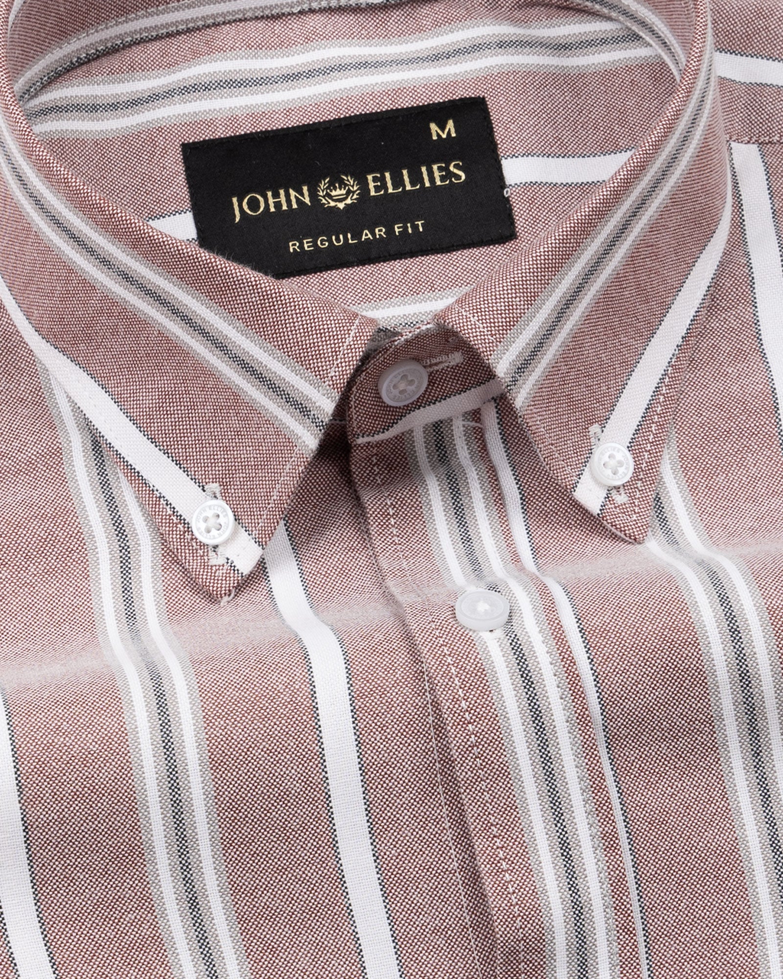 Hammel Red Stripe Button Down Oxford Cotton Shirt - John Ellies