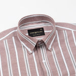 Hammel Red Stripe Button Down Oxford Cotton Shirt - John Ellies