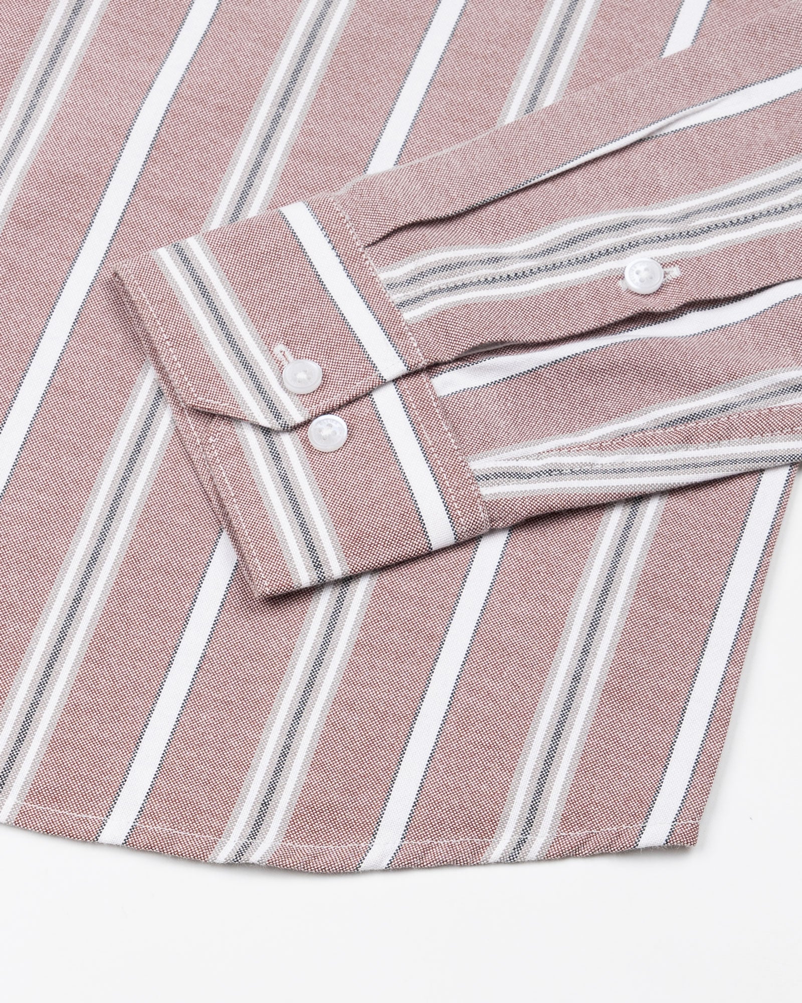 Hammel Red Stripe Button Down Oxford Cotton Shirt - John Ellies