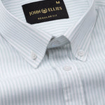Palnoss Green Stripe Button Down Oxford Cotton Shirt - John Ellies