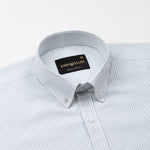 Palnoss Green Stripe Button Down Oxford Cotton Shirt - John Ellies
