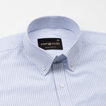 Palnoss Blue Stripe Button Down Oxford Cotton Shirt - John Ellies