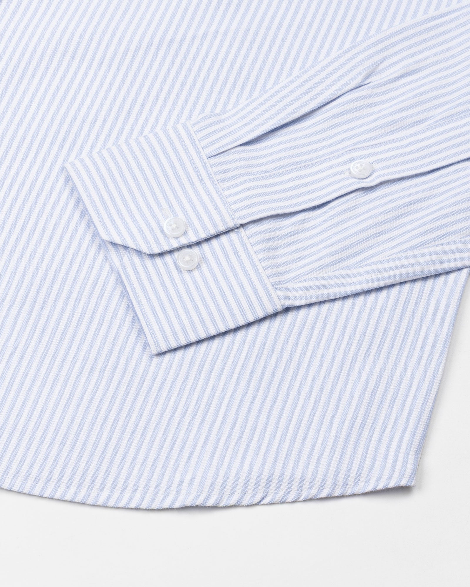 Palnoss Blue Stripe Button Down Oxford Cotton Shirt - John Ellies