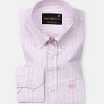 Palnoss Pink Stripe Button Down Oxford Cotton Shirt - John Ellies