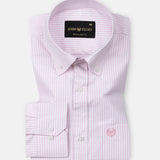 Palnoss Pink Stripe Button Down Oxford Cotton Shirt - John Ellies