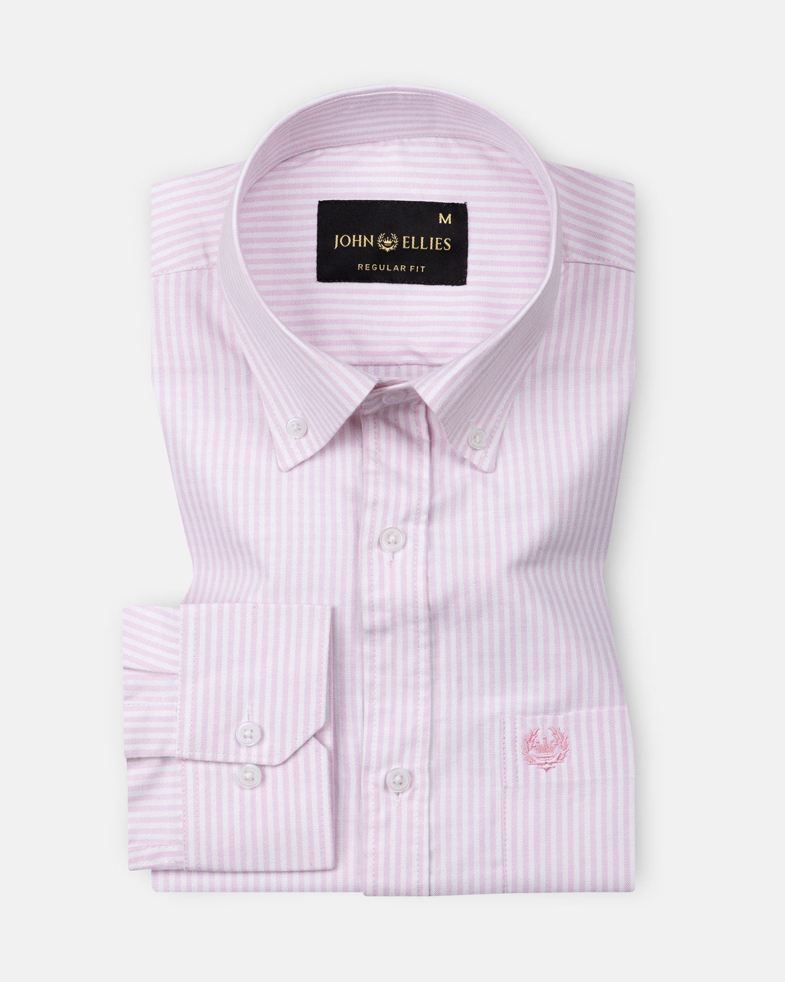 Palnoss Pink Stripe Button Down Oxford Cotton Shirt - John Ellies