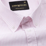 Palnoss Pink Stripe Button Down Oxford Cotton Shirt - John Ellies