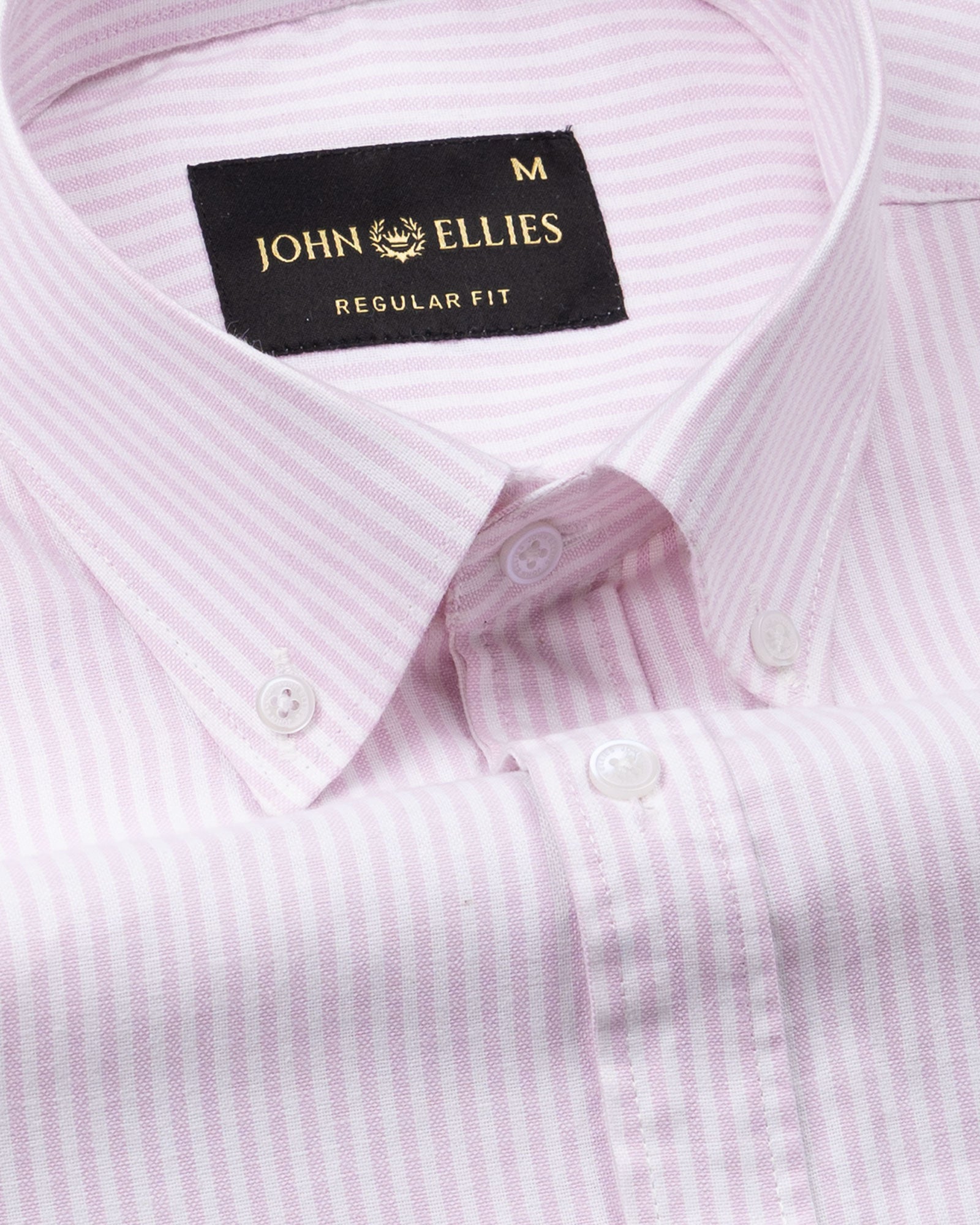 Palnoss Pink Stripe Button Down Oxford Cotton Shirt - John Ellies