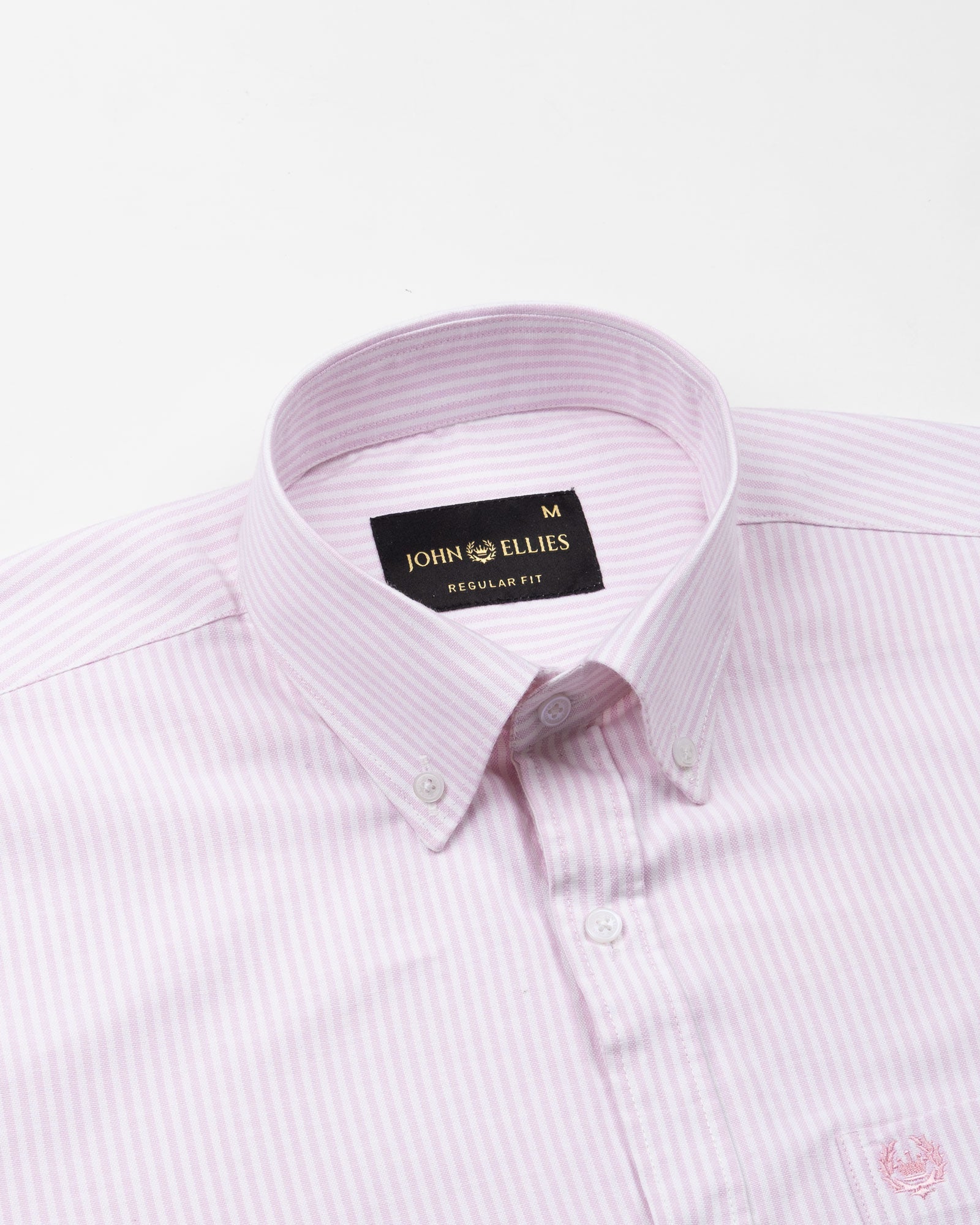 Palnoss Pink Stripe Button Down Oxford Cotton Shirt - John Ellies
