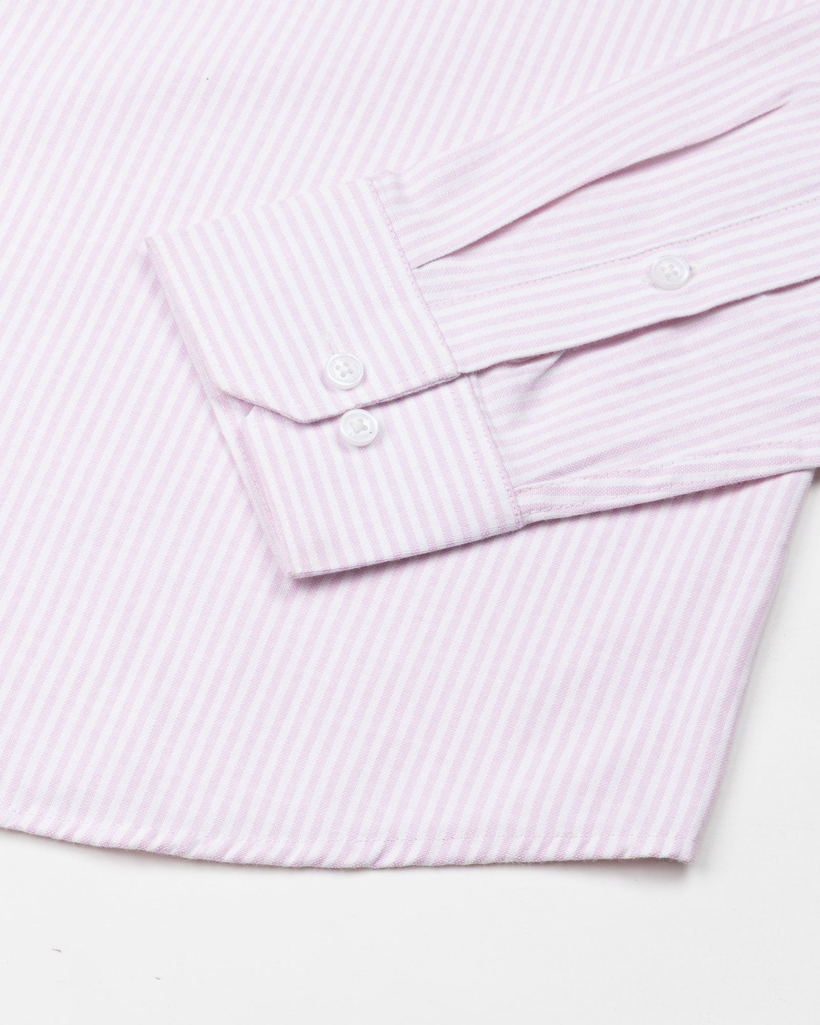 Palnoss Pink Stripe Button Down Oxford Cotton Shirt - John Ellies