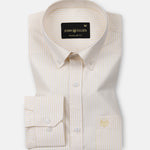 Palnoss Yellow Stripe Button Down Oxford Cotton Shirt - John Ellies