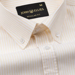Palnoss Yellow Stripe Button Down Oxford Cotton Shirt - John Ellies