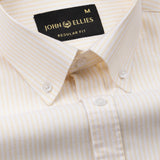 Palnoss Yellow Stripe Button Down Oxford Cotton Shirt - John Ellies