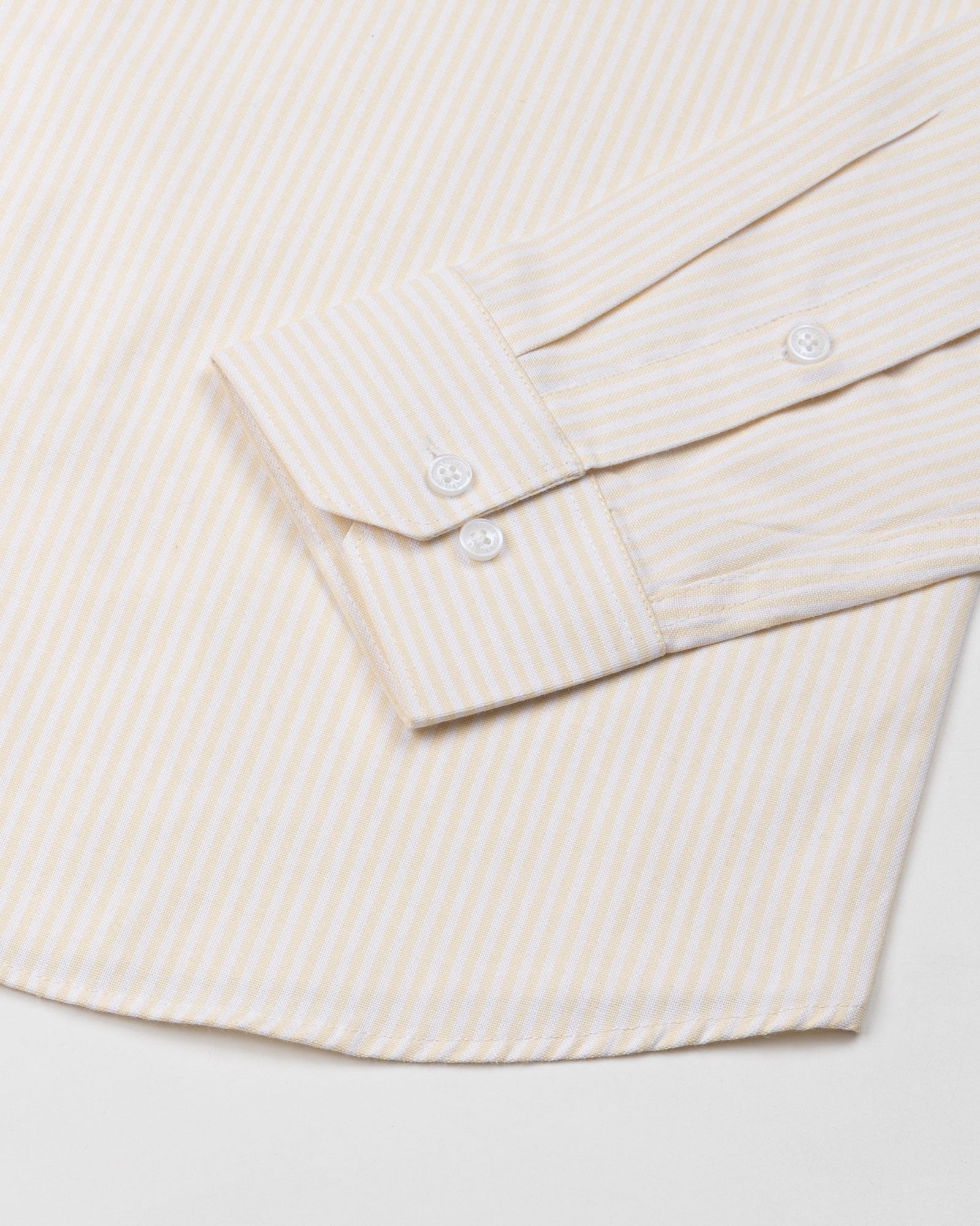 Palnoss Yellow Stripe Button Down Oxford Cotton Shirt - John Ellies