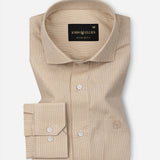 Fuanto Brown Textured Cutaway Cotton Shirt - John Ellies
