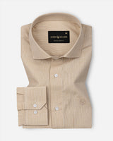 Fuanto Brown Textured Cutaway Cotton Shirt