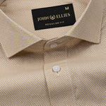 Fuanto Brown Textured Cutaway Cotton Shirt - John Ellies