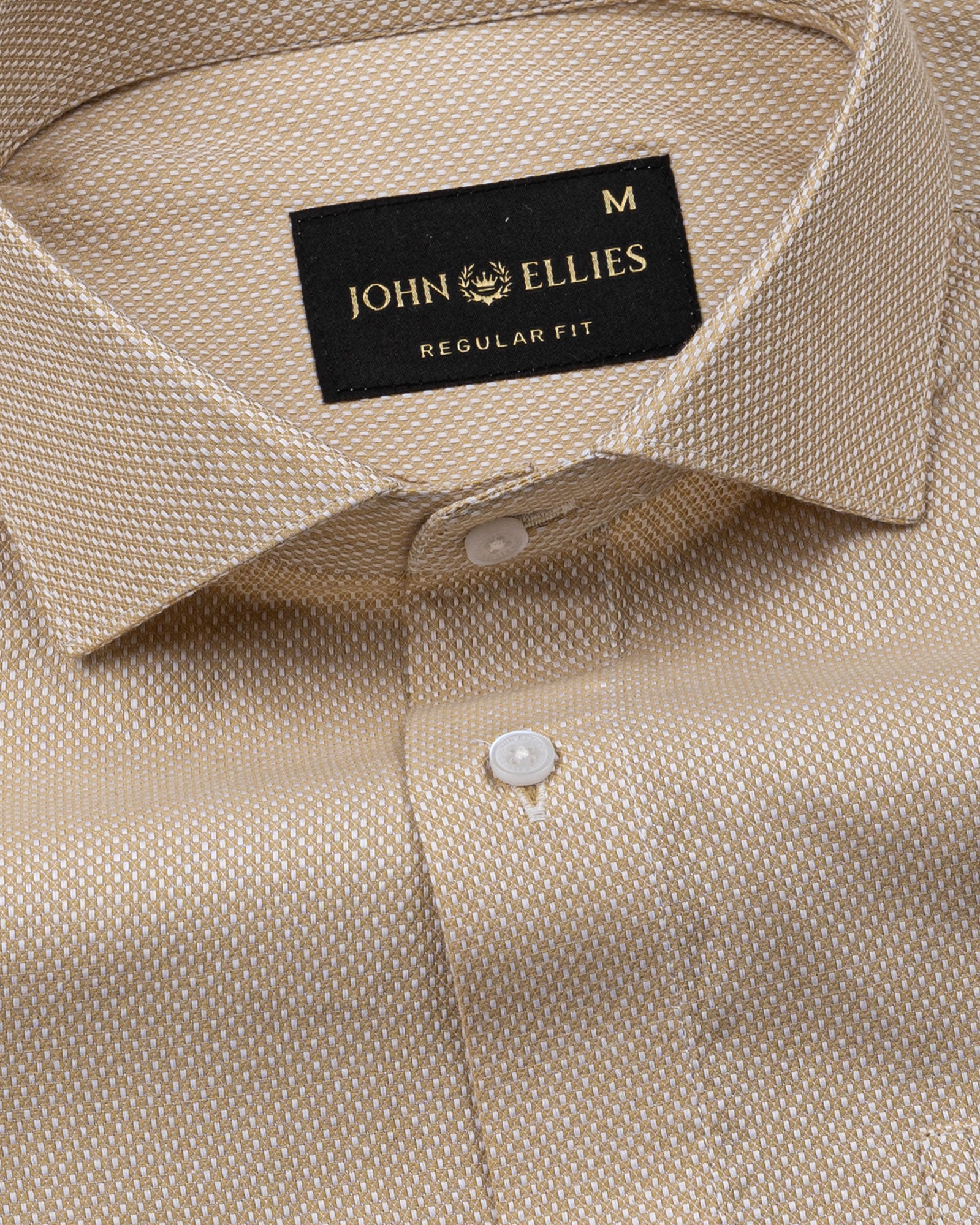 Fuanto Brown Textured Cutaway Cotton Shirt - John Ellies