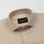 Fuanto Brown Textured Cutaway Cotton Shirt - John Ellies