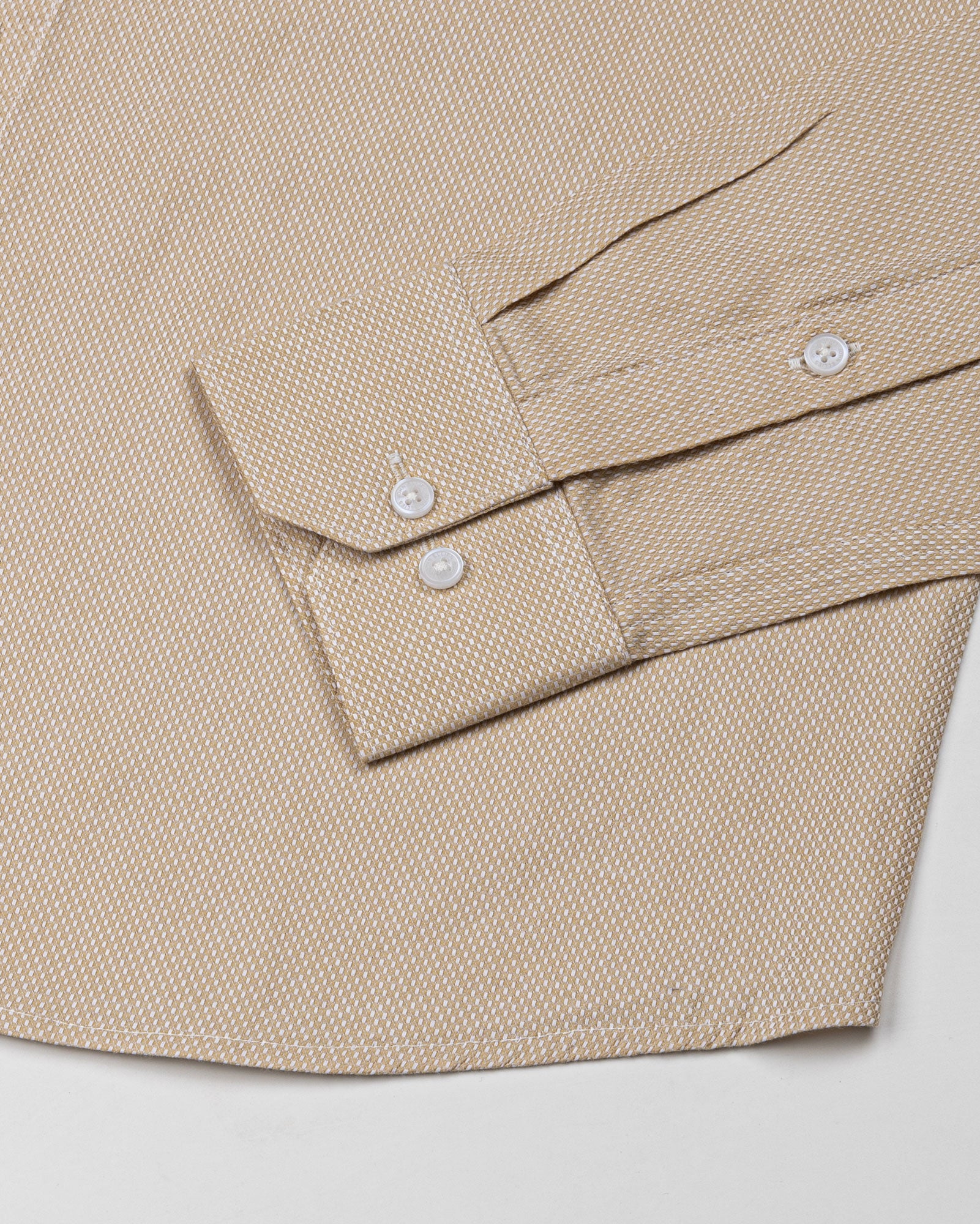 Fuanto Brown Textured Cutaway Cotton Shirt - John Ellies