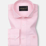 Fuanto Pink Textured Cutaway Cotton Shirt - John Ellies