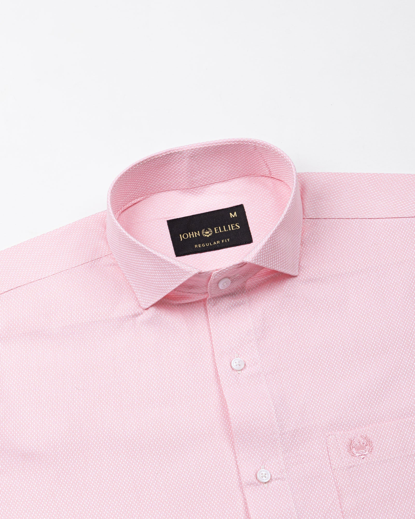 Fuanto Pink Textured Cutaway Cotton Shirt - John Ellies