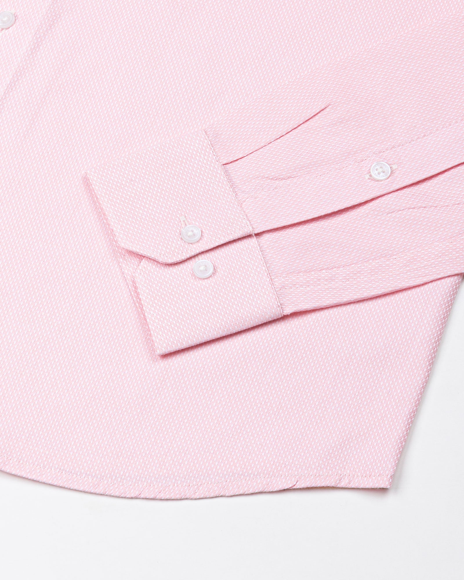 Fuanto Pink Textured Cutaway Cotton Shirt - John Ellies