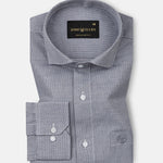Fuanto Grey Textured Cutaway Cotton Shirt - John Ellies