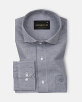 Fuanto Grey Textured Cutaway Cotton Shirt