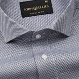 Fuanto Grey Textured Cutaway Cotton Shirt - John Ellies