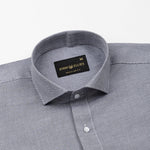 Fuanto Grey Textured Cutaway Cotton Shirt - John Ellies