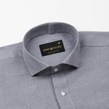 Fuanto Grey Textured Cutaway Cotton Shirt - John Ellies