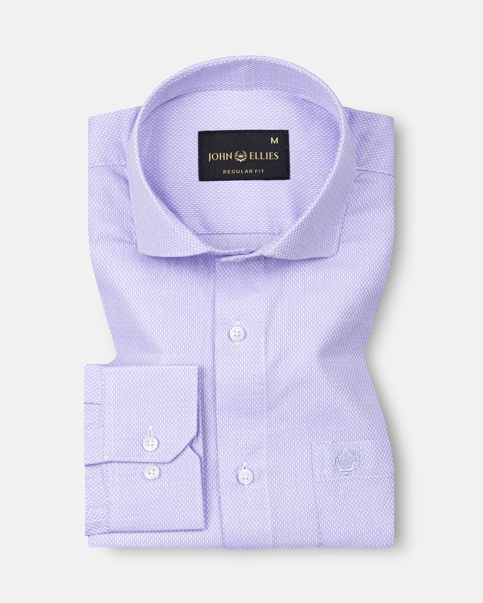 Fuanto Lavender Textured Cutaway Cotton Shirt - John Ellies
