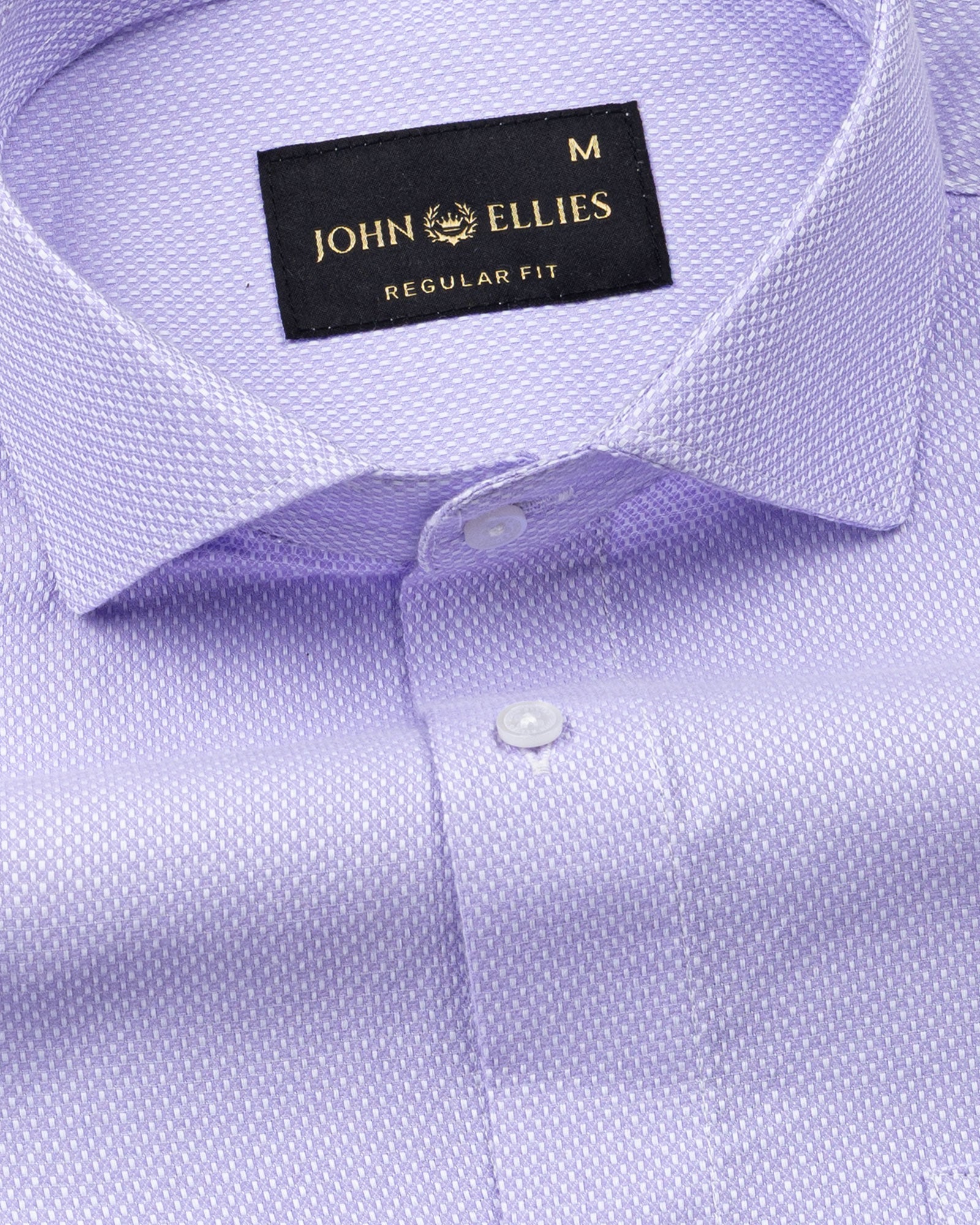 Fuanto Lavender Textured Cutaway Cotton Shirt - John Ellies