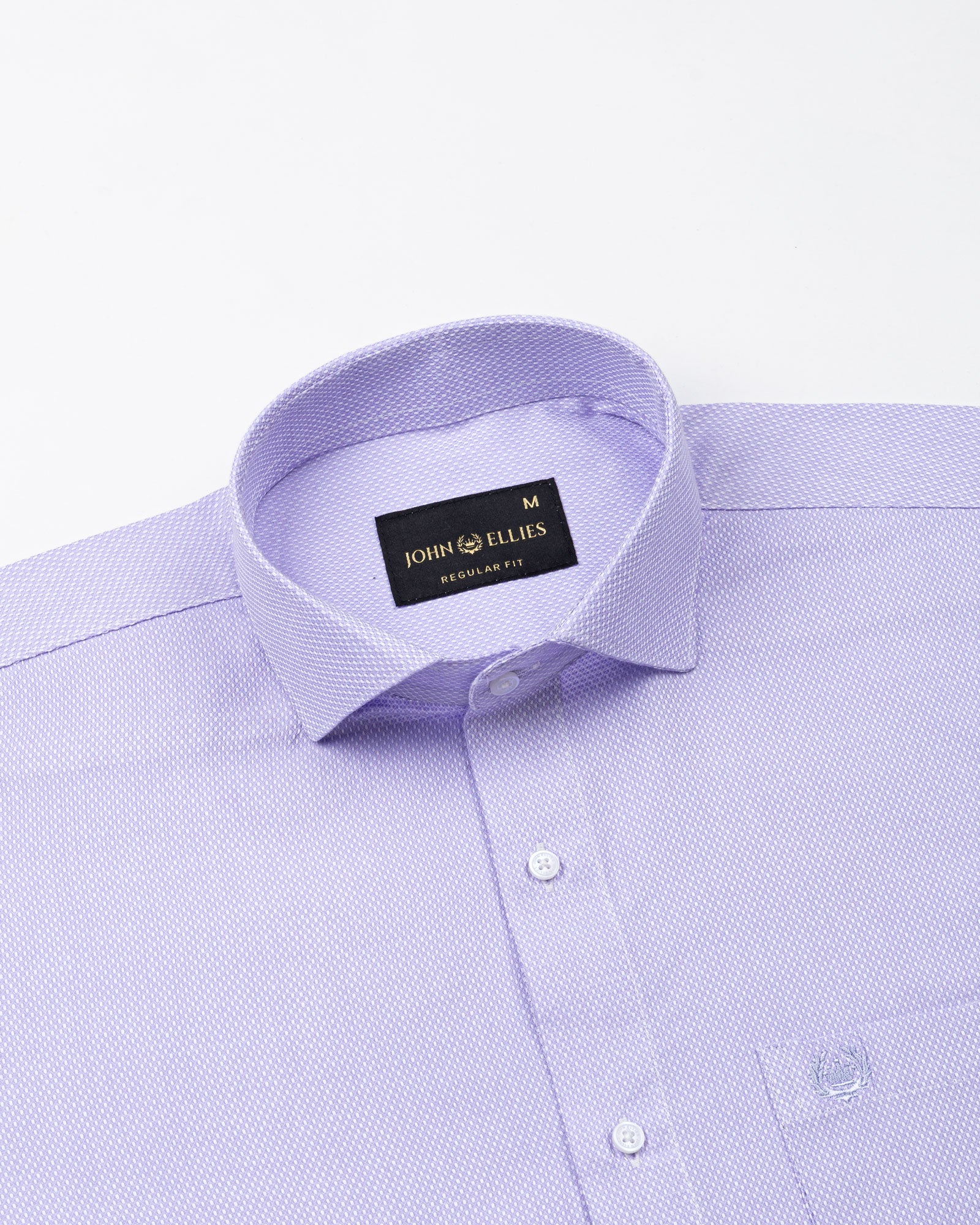 Fuanto Lavender Textured Cutaway Cotton Shirt - John Ellies