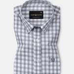 Garet Grey Check Half Sleeve Cotton Shirt - John Ellies