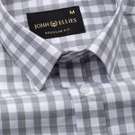 Garet Grey Check Half Sleeve Cotton Shirt - John Ellies
