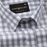 Garet Grey Check Half Sleeve Cotton Shirt - John Ellies