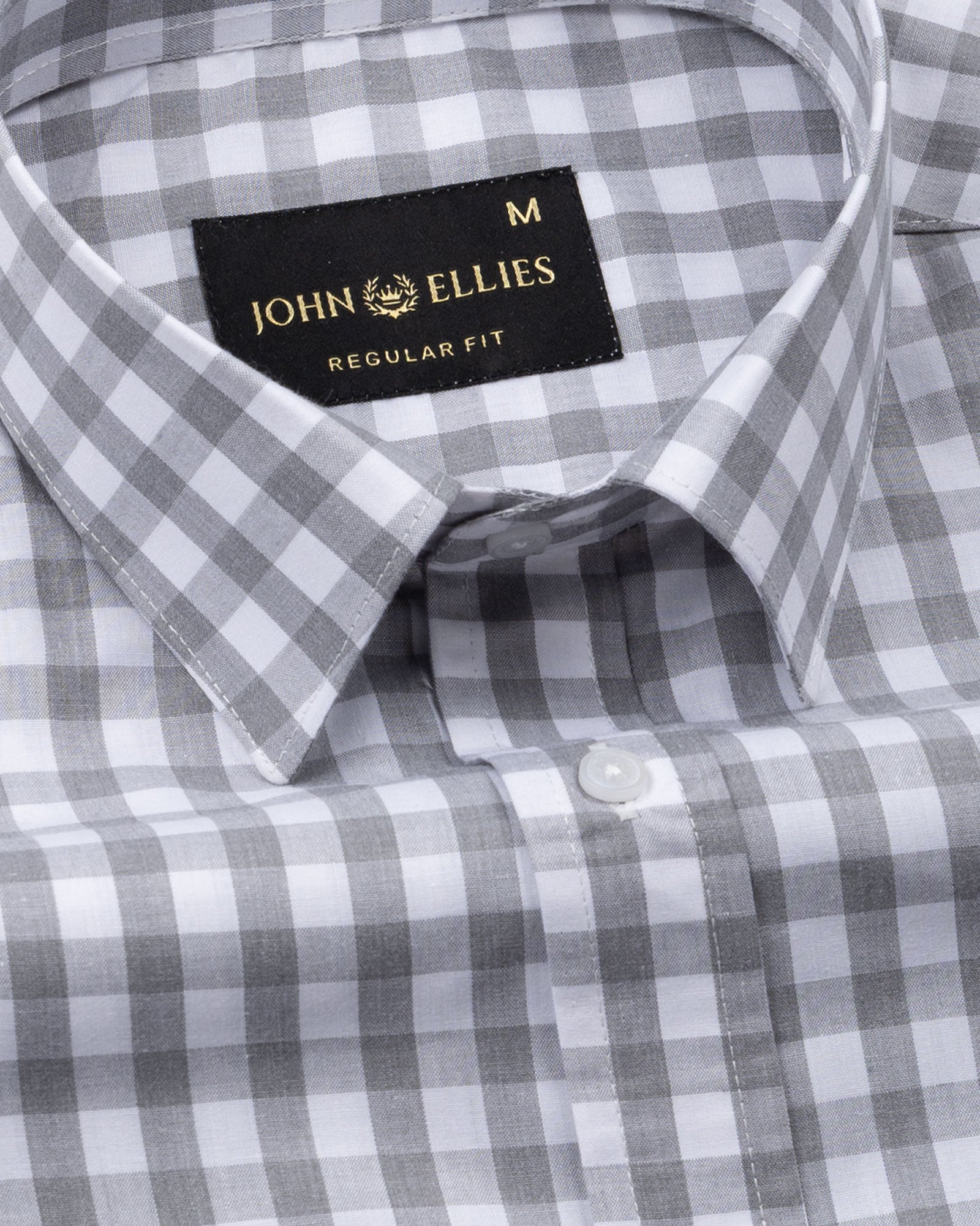 Garet Grey Check Half Sleeve Cotton Shirt - John Ellies