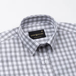 Garet Grey Check Half Sleeve Cotton Shirt - John Ellies